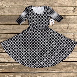 NWT LuLaRoe Black & White Lattice Nicole Dress XS